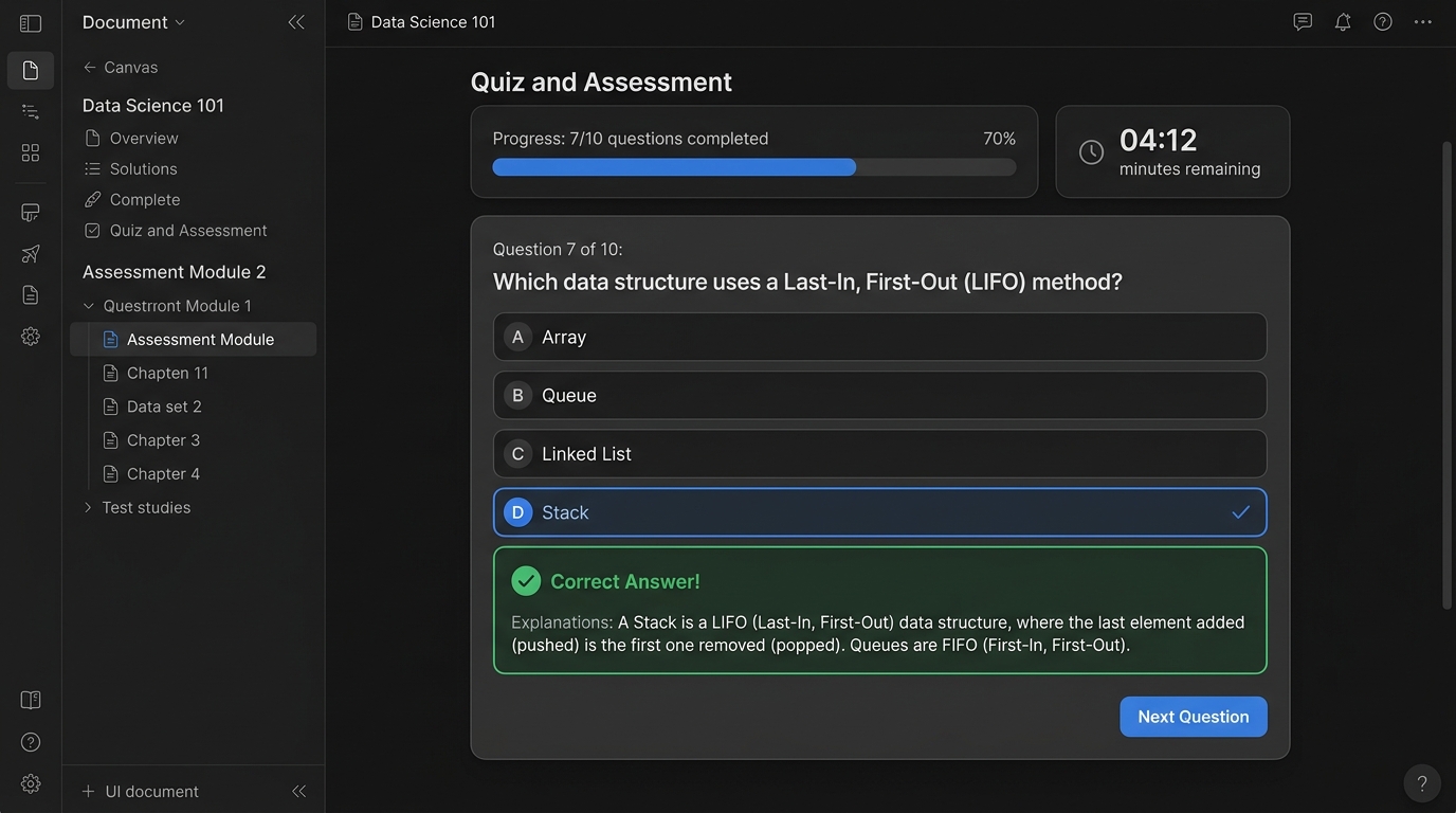 Interactive Quiz & Knowledge Assessment Block